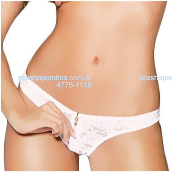 Tanga Encaje Blanca Con Cierre
